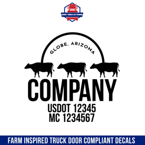 farm truck door decal with usdot & mc lettering