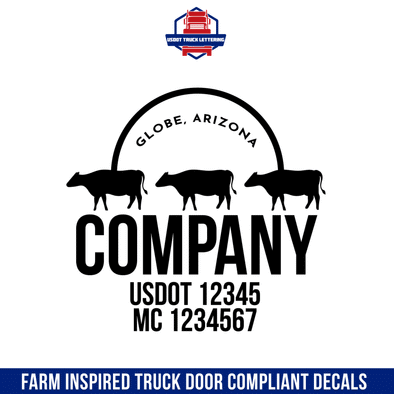 farm truck door decal with usdot & mc lettering