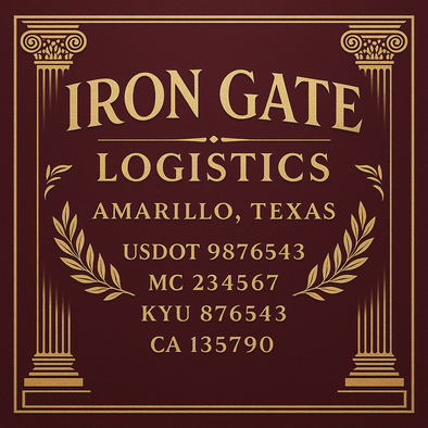 Custom Designed USDOT Truck Door Lettering Signs