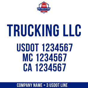 company name decal location usdot gvw truck