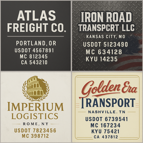 Truck Door Decal Sticker Signs With USDOT, MC, KYU, CA & Others | US DOT Compliant Truck Door Signs For Semi-Trucks, Work Trucks, Hot Shots (Set of 2)