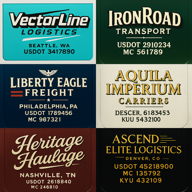 Truck Door Decal Sticker Signs With USDOT, MC, KYU, CA & Others | US DOT Compliant Truck Door Signs For Semi-Trucks, Work Trucks, Hot Shots (Set of 2)