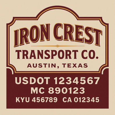 Truck Door Decal Sticker Signs With USDOT, MC, KYU, CA & Others | US DOT Compliant Truck Door Signs For Semi-Trucks, Work Trucks, Hot Shots (Set of 2)