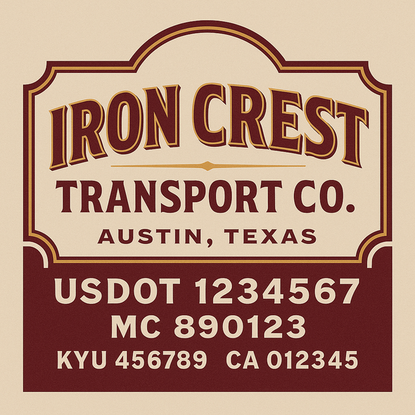 Truck Door Decal Sticker Signs With USDOT, MC, KYU, CA & Others | US DOT Compliant Truck Door Signs For Semi-Trucks, Work Trucks, Hot Shots (Set of 2)