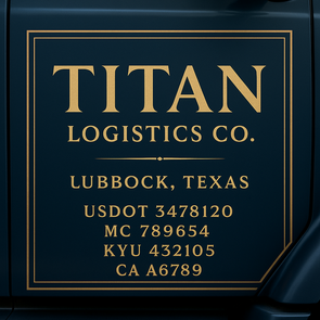 Truck Door Decal Sticker Signs With USDOT, MC, KYU, CA & Others | US DOT Compliant Truck Door Signs For Semi-Trucks, Work Trucks, Hot Shots (Set of 2)