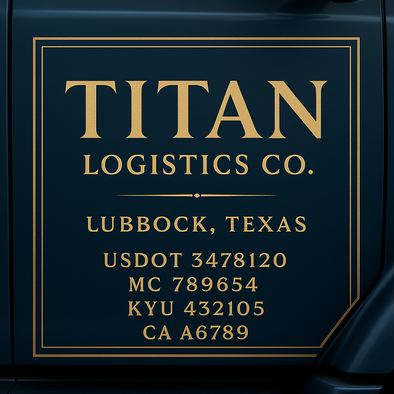 Truck Door Decal Sticker Signs With USDOT, MC, KYU, CA & Others | US DOT Compliant Truck Door Signs For Semi-Trucks, Work Trucks, Hot Shots (Set of 2)