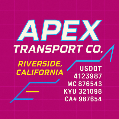 Truck Door Decal Sticker Signs With USDOT, MC, KYU, CA & Others | US DOT Compliant Truck Door Signs For Semi-Trucks, Work Trucks, Hot Shots (Set of 2)