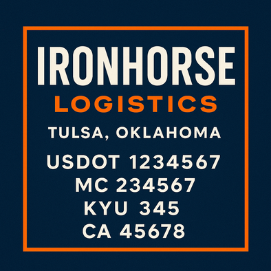 Truck Door Decal Sticker Signs With USDOT, MC, KYU, CA & Others | US DOT Compliant Truck Door Signs For Semi-Trucks, Work Trucks, Hot Shots (Set of 2)