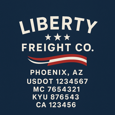 Truck Door Decal Sticker Signs With USDOT, MC, KYU, CA & Others | US DOT Compliant Truck Door Signs For Semi-Trucks, Work Trucks, Hot Shots (Set of 2)