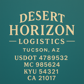 Truck Door Decal Sticker Signs With USDOT, MC, KYU, CA & Others | US DOT Compliant Truck Door Signs For Semi-Trucks, Work Trucks, Hot Shots (Set of 2)