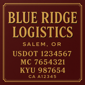 Truck Door Decal Sticker Signs With USDOT, MC, KYU, CA & Others | US DOT Compliant Truck Door Signs For Semi-Trucks, Work Trucks, Hot Shots (Set of 2)