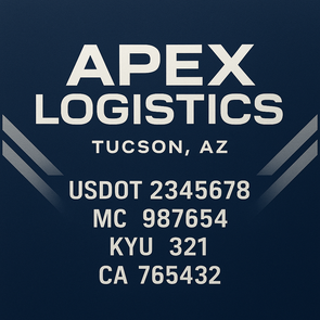 Truck Door Decal Sticker Signs With USDOT, MC, KYU, CA & Others | US DOT Compliant Truck Door Signs For Semi-Trucks, Work Trucks, Hot Shots (Set of 2)