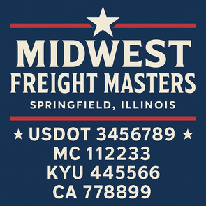 Truck Door Decal Sticker Signs With USDOT, MC, KYU, CA & Others | US DOT Compliant Truck Door Signs For Semi-Trucks, Work Trucks, Hot Shots (Set of 2)