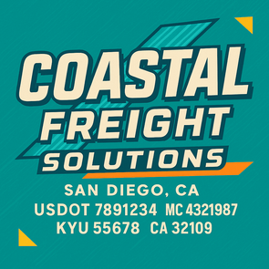 Truck Door Decal Sticker Signs With USDOT, MC, KYU, CA & Others | US DOT Compliant Truck Door Signs For Semi-Trucks, Work Trucks, Hot Shots (Set of 2)