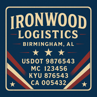 Truck Door Decal Sticker Signs With USDOT, MC, KYU, CA & Others | US DOT Compliant Truck Door Signs For Semi-Trucks, Work Trucks, Hot Shots (Set of 2)