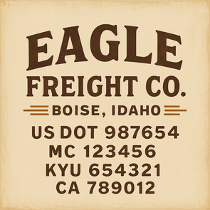 Truck Door Decal Sticker Signs With USDOT, MC, KYU, CA & Others | US DOT Compliant Truck Door Signs For Semi-Trucks, Work Trucks, Hot Shots (Set of 2)
