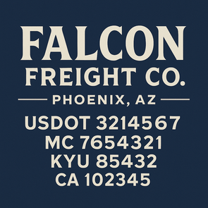 Truck Door Decal Sticker Signs With USDOT, MC, KYU, CA & Others | US DOT Compliant Truck Door Signs For Semi-Trucks, Work Trucks, Hot Shots (Set of 2)