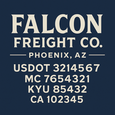 Truck Door Decal Sticker Signs With USDOT, MC, KYU, CA & Others | US DOT Compliant Truck Door Signs For Semi-Trucks, Work Trucks, Hot Shots (Set of 2)