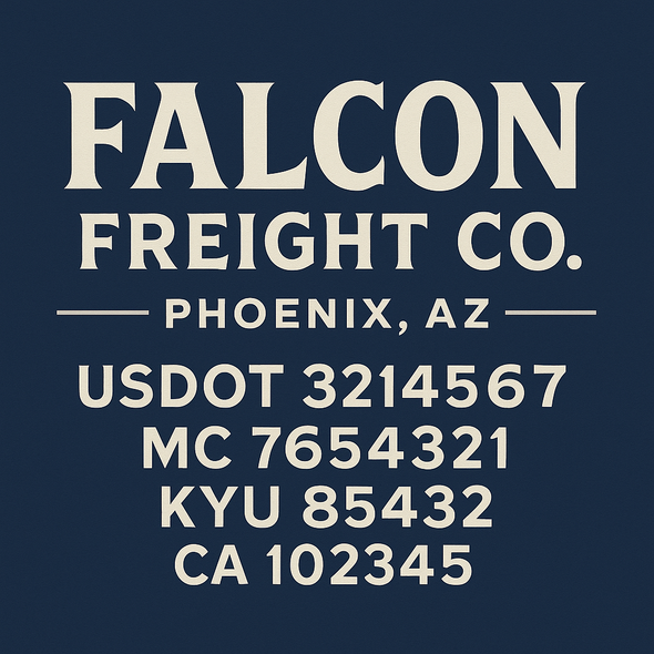Truck Door Decal Sticker Signs With USDOT, MC, KYU, CA & Others | US DOT Compliant Truck Door Signs For Semi-Trucks, Work Trucks, Hot Shots (Set of 2)