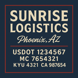 Truck Door Decal Sticker Signs With USDOT, MC, KYU, CA & Others | US DOT Compliant Truck Door Signs For Semi-Trucks, Work Trucks, Hot Shots (Set of 2)