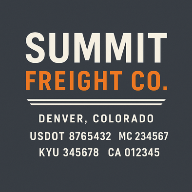 Truck Door Decal Sticker Signs With USDOT, MC, KYU, CA & Others | US DOT Compliant Truck Door Signs For Semi-Trucks, Work Trucks, Hot Shots (Set of 2)