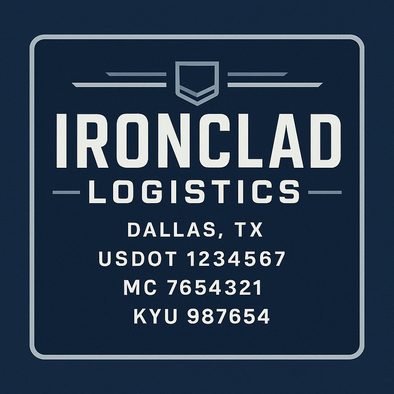 Truck Door Decal Sticker Signs With USDOT, MC, KYU, CA & Others | US DOT Compliant Truck Door Signs For Semi-Trucks, Work Trucks, Hot Shots (Set of 2)