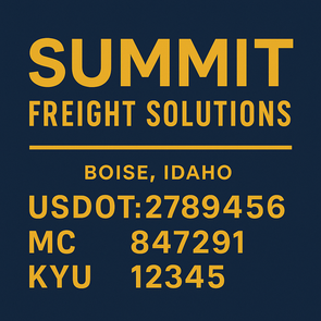 Truck Door Decal Sticker Signs With USDOT, MC, KYU, CA & Others | US DOT Compliant Truck Door Signs For Semi-Trucks, Work Trucks, Hot Shots (Set of 2)