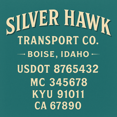 Truck Door Decal Sticker Signs With USDOT, MC, KYU, CA & Others | US DOT Compliant Truck Door Signs For Semi-Trucks, Work Trucks, Hot Shots (Set of 2)