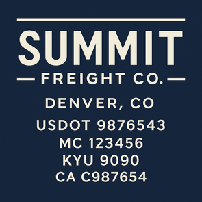 Truck Door Decal Sticker Signs With USDOT, MC, KYU, CA & Others | US DOT Compliant Truck Door Signs For Semi-Trucks, Work Trucks, Hot Shots (Set of 2)