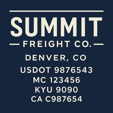 Truck Door Decal Sticker Signs With USDOT, MC, KYU, CA & Others | US DOT Compliant Truck Door Signs For Semi-Trucks, Work Trucks, Hot Shots (Set of 2)