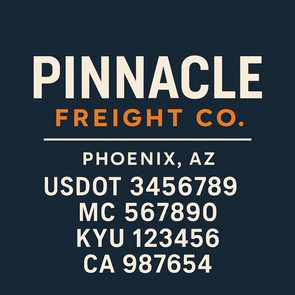 Truck Door Decal Sticker Signs With USDOT, MC, KYU, CA & Others | US DOT Compliant Truck Door Signs For Semi-Trucks, Work Trucks, Hot Shots (Set of 2)