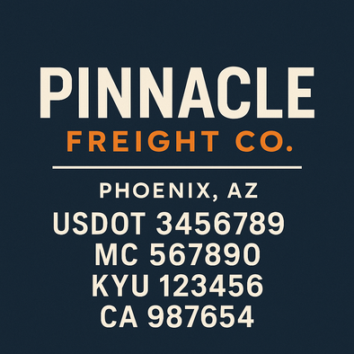 Truck Door Decal Sticker Signs With USDOT, MC, KYU, CA & Others | US DOT Compliant Truck Door Signs For Semi-Trucks, Work Trucks, Hot Shots (Set of 2)