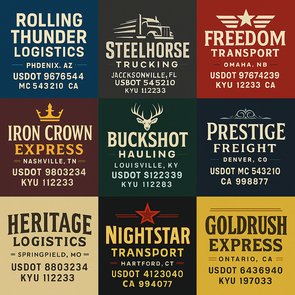 Truck Door Decal Sticker Signs With USDOT, MC, KYU, CA & Others | US DOT Compliant Truck Door Signs For Semi-Trucks, Work Trucks, Hot Shots (Set of 2)