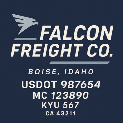 Truck Door Decal Sticker Signs With USDOT, MC, KYU, CA & Others | US DOT Compliant Truck Door Signs For Semi-Trucks, Work Trucks, Hot Shots (Set of 2)