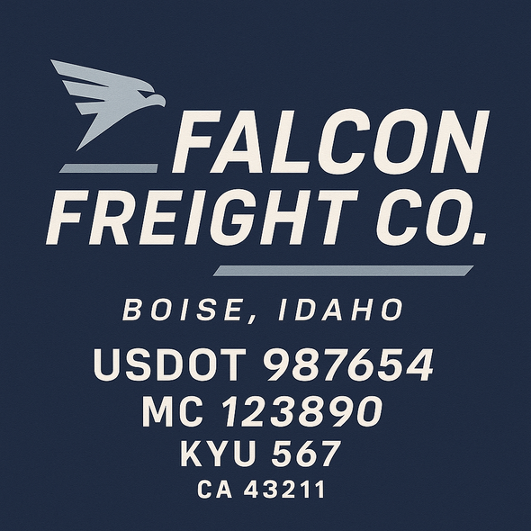 Truck Door Decal Sticker Signs With USDOT, MC, KYU, CA & Others | US DOT Compliant Truck Door Signs For Semi-Trucks, Work Trucks, Hot Shots (Set of 2)