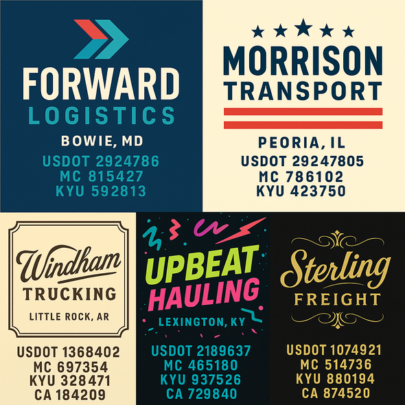 Truck Door Decal Sticker Signs With USDOT, MC, KYU, CA & Others | US DOT Compliant Truck Door Signs For Semi-Trucks, Work Trucks, Hot Shots (Set of 2)