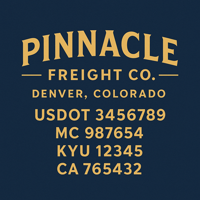 Truck Door Decal Sticker Signs With USDOT, MC, KYU, CA & Others | US DOT Compliant Truck Door Signs For Semi-Trucks, Work Trucks, Hot Shots (Set of 2)