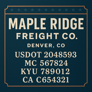 Truck Door Decal Sticker Signs With USDOT, MC, KYU, CA & Others | US DOT Compliant Truck Door Signs For Semi-Trucks, Work Trucks, Hot Shots (Set of 2)