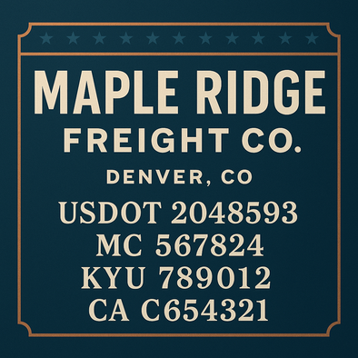 Truck Door Decal Sticker Signs With USDOT, MC, KYU, CA & Others | US DOT Compliant Truck Door Signs For Semi-Trucks, Work Trucks, Hot Shots (Set of 2)