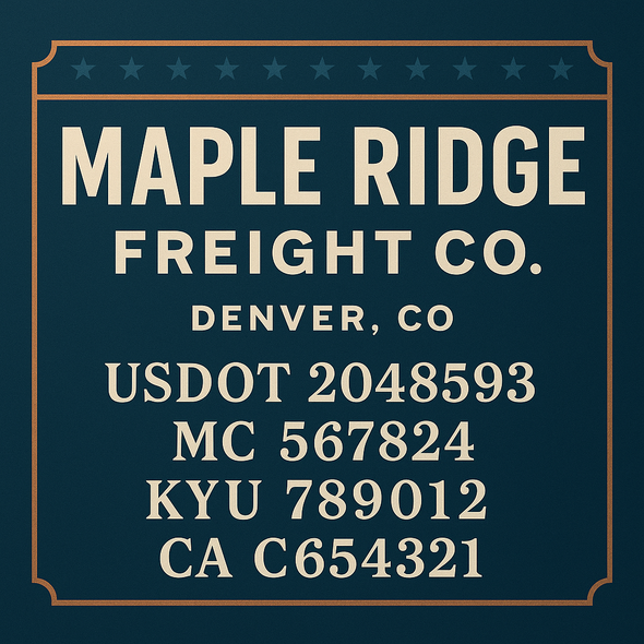 Truck Door Decal Sticker Signs With USDOT, MC, KYU, CA & Others | US DOT Compliant Truck Door Signs For Semi-Trucks, Work Trucks, Hot Shots (Set of 2)