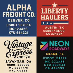 Truck Door Decal Sticker Signs With USDOT, MC, KYU, CA & Others | US DOT Compliant Truck Door Signs For Semi-Trucks, Work Trucks, Hot Shots (Set of 2)
