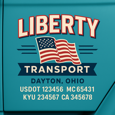 Truck Door Decal Sticker Signs With USDOT, MC, KYU, CA & Others | US DOT Compliant Truck Door Signs For Semi-Trucks, Work Trucks, Hot Shots (Set of 2)