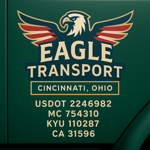 Truck Door Decal Sticker Signs With USDOT, MC, KYU, CA & Others | US DOT Compliant Truck Door Signs For Semi-Trucks, Work Trucks, Hot Shots (Set of 2)