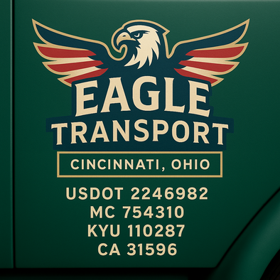 Truck Door Decal Sticker Signs With USDOT, MC, KYU, CA & Others | US DOT Compliant Truck Door Signs For Semi-Trucks, Work Trucks, Hot Shots (Set of 2)