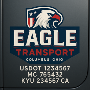 Truck Door Decal Sticker Signs With USDOT, MC, KYU, CA & Others | US DOT Compliant Truck Door Signs For Semi-Trucks, Work Trucks, Hot Shots (Set of 2)