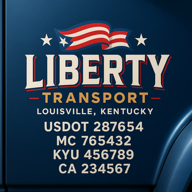 Truck Door Decal Sticker Signs With USDOT, MC, KYU, CA & Others | US DOT Compliant Truck Door Signs For Semi-Trucks, Work Trucks, Hot Shots (Set of 2)