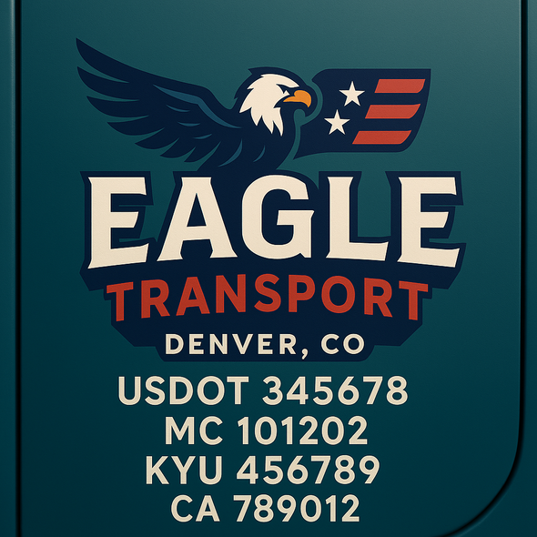 Truck Door Decal Sticker Signs With USDOT, MC, KYU, CA & Others | US DOT Compliant Truck Door Signs For Semi-Trucks, Work Trucks, Hot Shots (Set of 2)