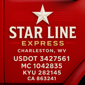Truck Door Decal Sticker Signs With USDOT, MC, KYU, CA & Others | US DOT Compliant Truck Door Signs For Semi-Trucks, Work Trucks, Hot Shots (Set of 2)