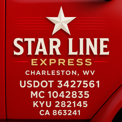 Truck Door Decal Sticker Signs With USDOT, MC, KYU, CA & Others | US DOT Compliant Truck Door Signs For Semi-Trucks, Work Trucks, Hot Shots (Set of 2)