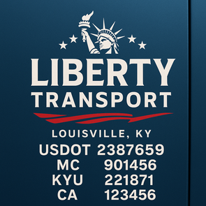 Truck Door Decal Sticker Signs With USDOT, MC, KYU, CA & Others | US DOT Compliant Truck Door Signs For Semi-Trucks, Work Trucks, Hot Shots (Set of 2)